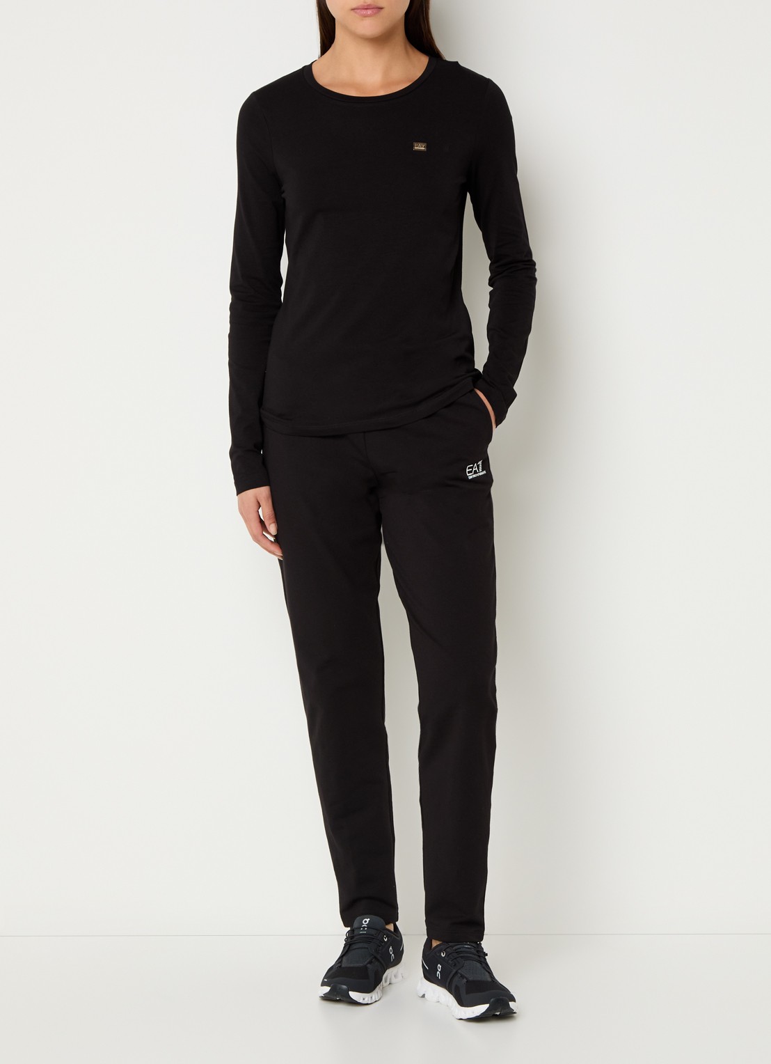 Armani Longsleeve met logo  - voorkant 2 zwart