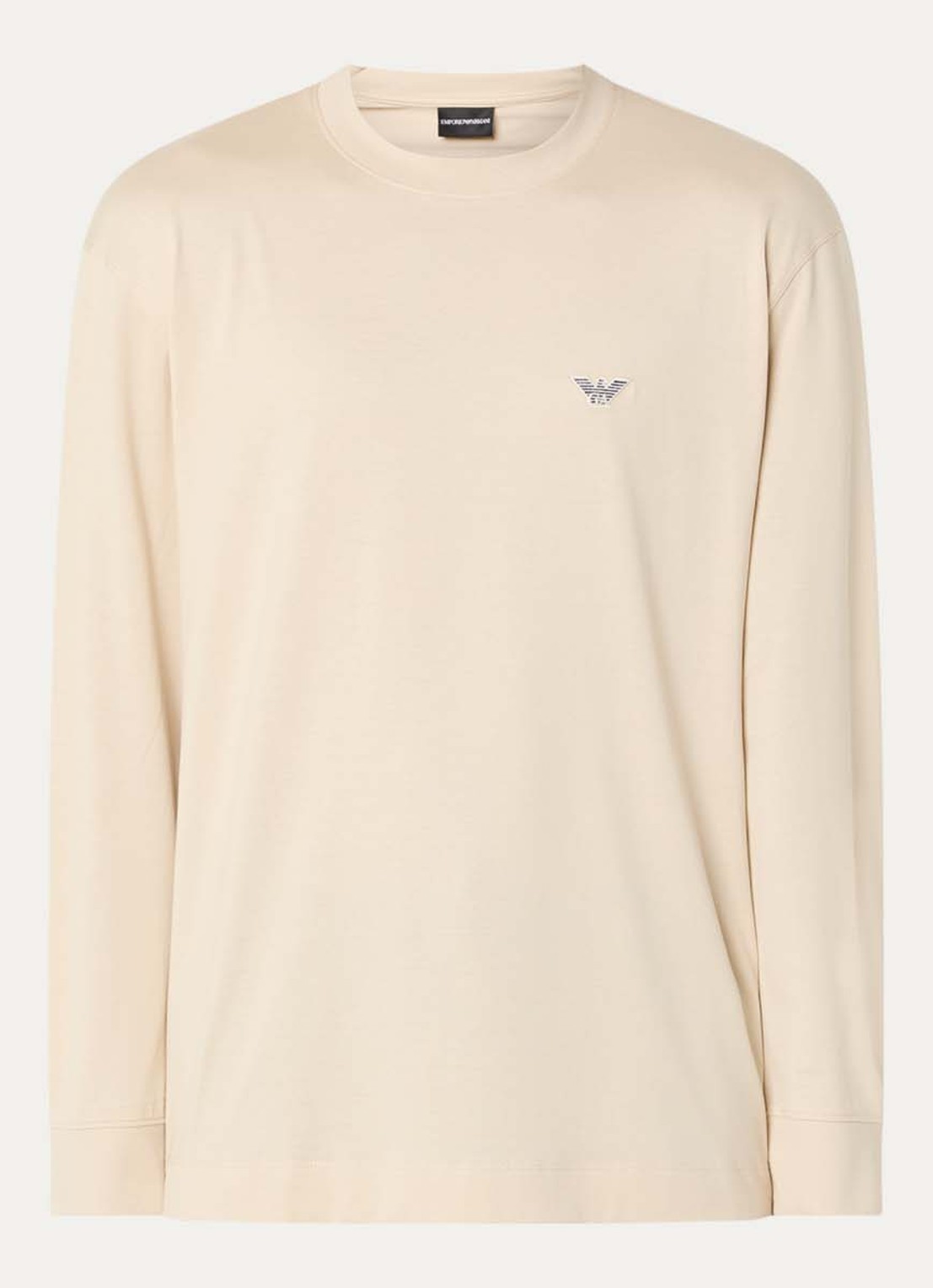 Armani Longsleeve met logo - voorkant beige