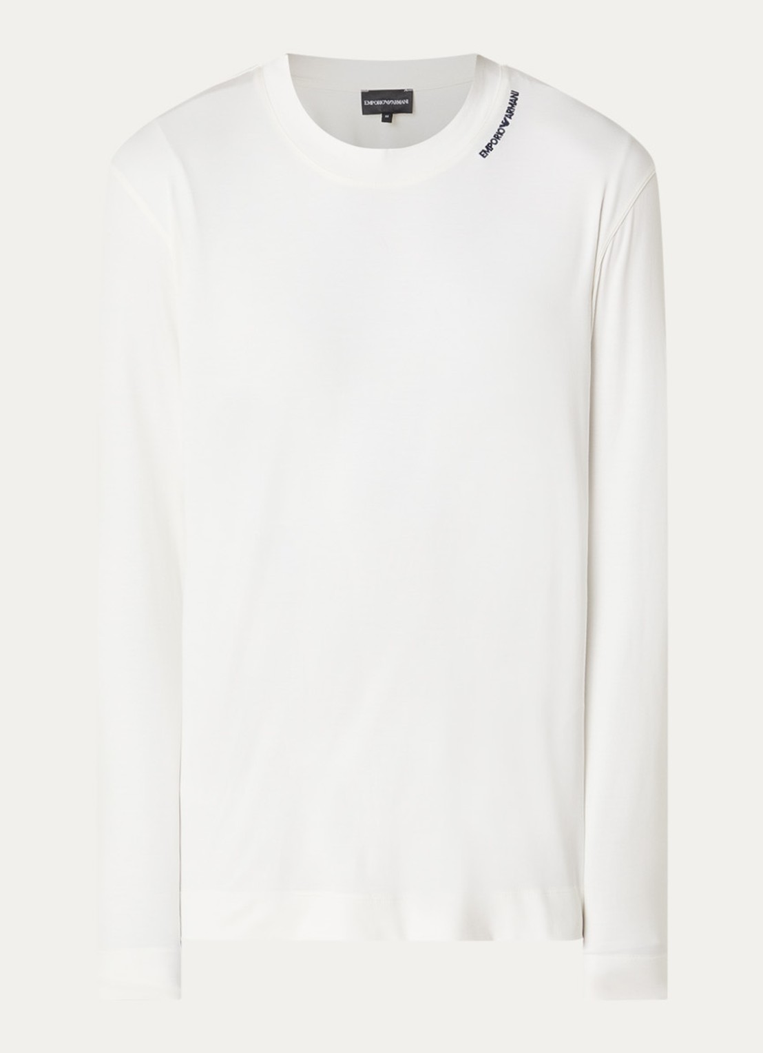 Armani Longsleeve met logo - voorkant wit