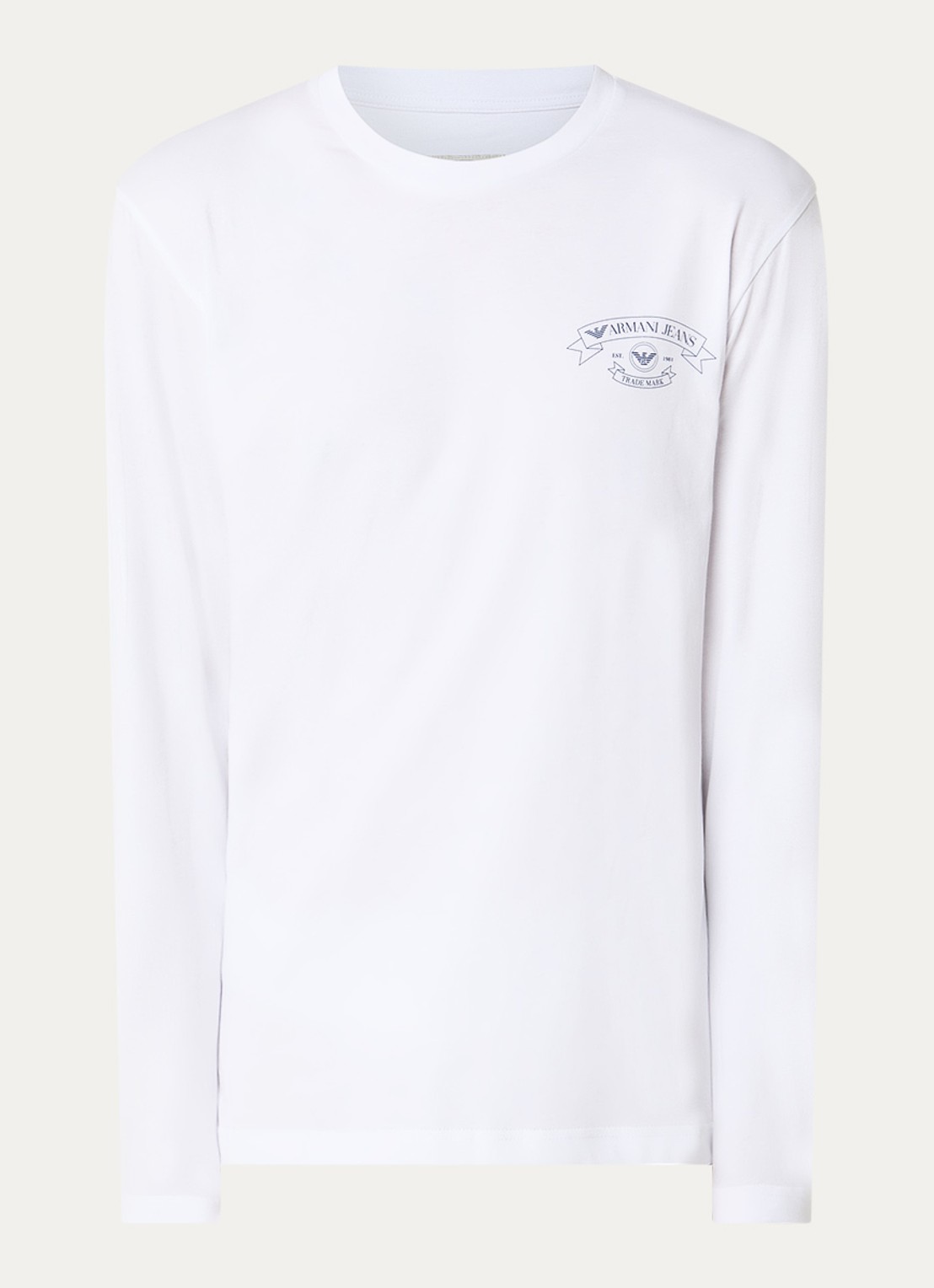Armani Longsleeve met logoprint - voorkant 2 wit