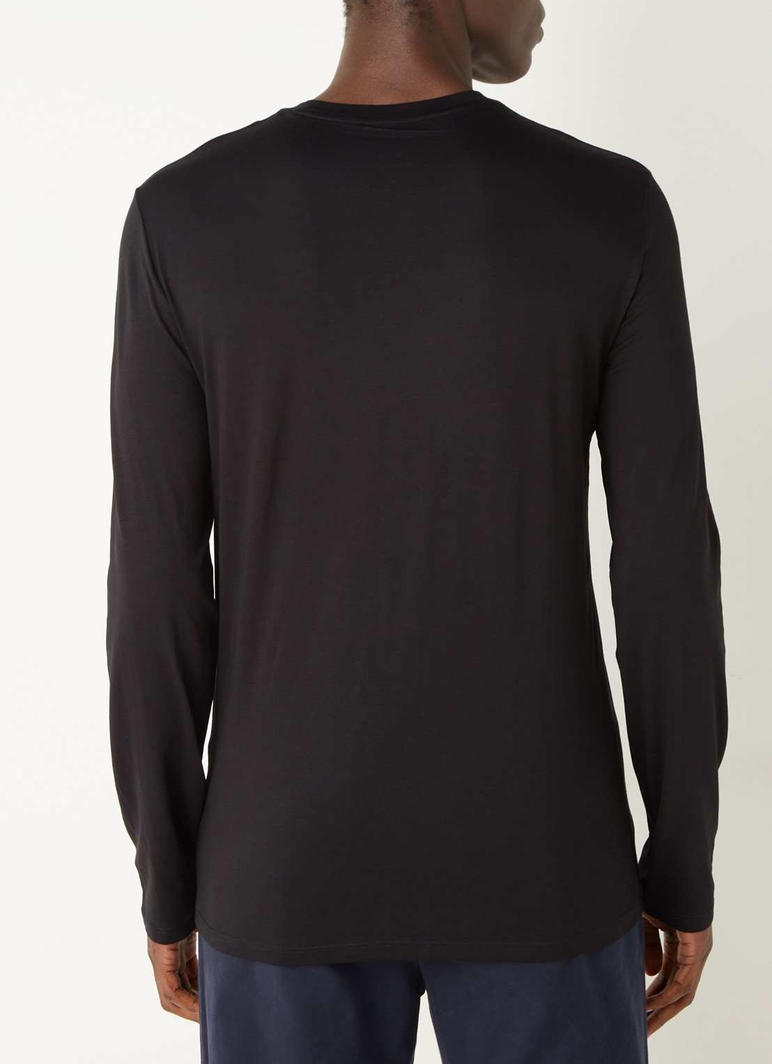 Armani Longsleeve met ronde hals - achterkant 4 zwart