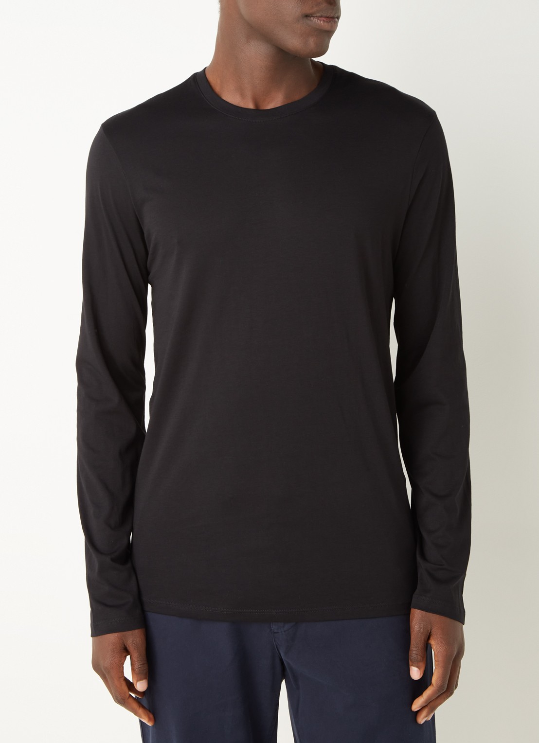 Armani Longsleeve met ronde hals - detail 3 zwart