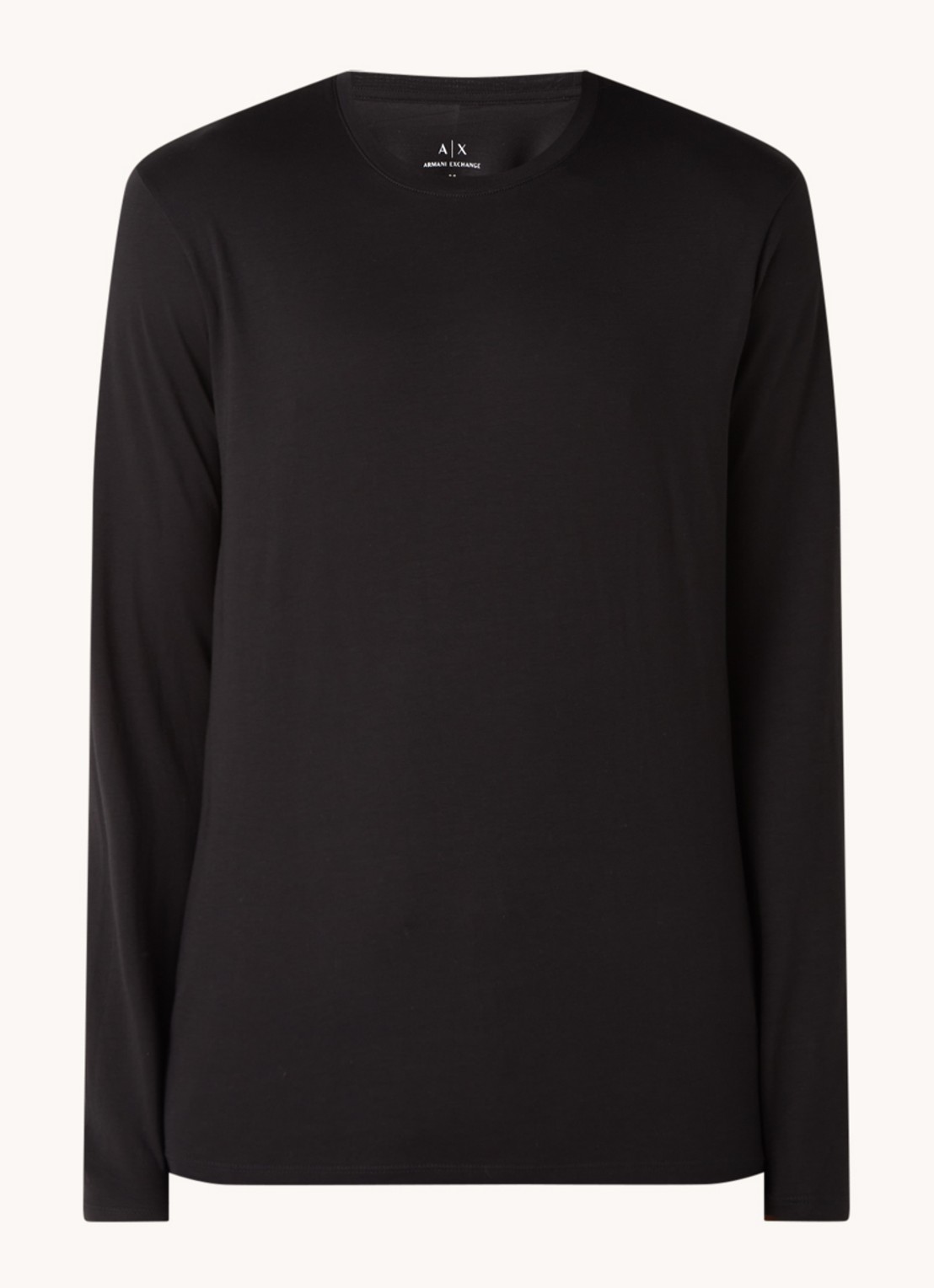 Armani Longsleeve met ronde hals - voorkant zwart