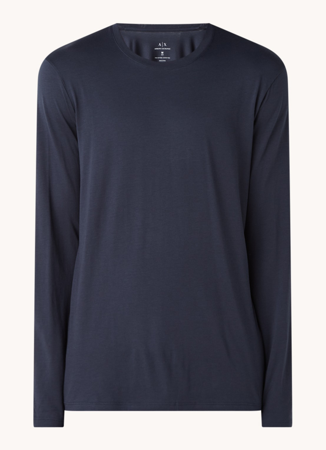 Armani Longsleeve met ronde hals - voorkant 3 donkerblauw
