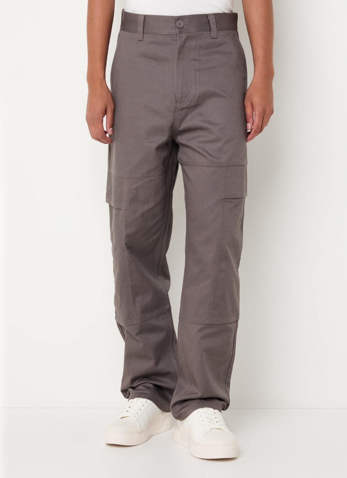 Armani Loose fit cargobroek met klepzakken - detail 3 antraciet