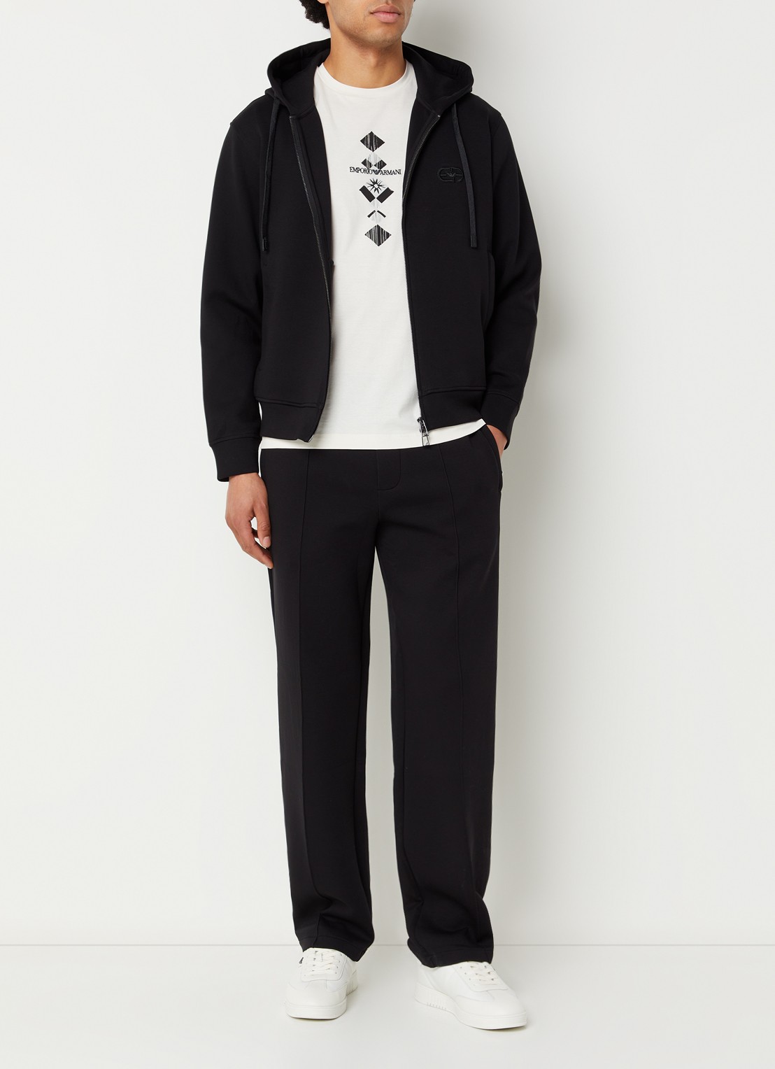 Armani Loose fit joggingsbroek met steekzakken - voorkant 3 zwart