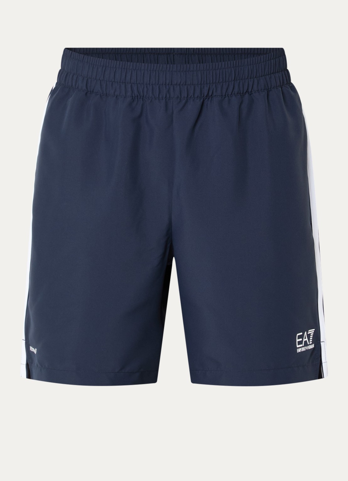 Armani Loose fit korte broek met logo en steekzakken - voorkant donkerblauw