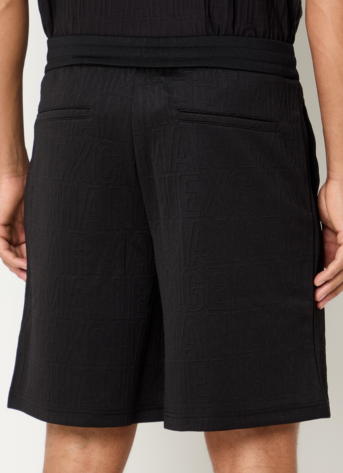Armani Loose fit korte broek met logoborduring - achterkant 4 zwart