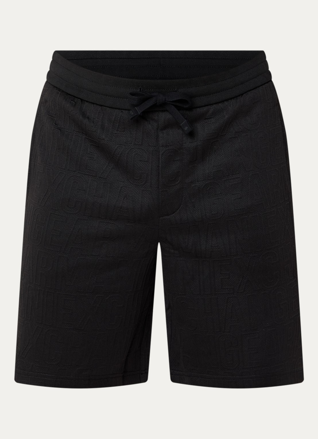 Armani Loose fit korte broek met logoborduring - voorkant zwart