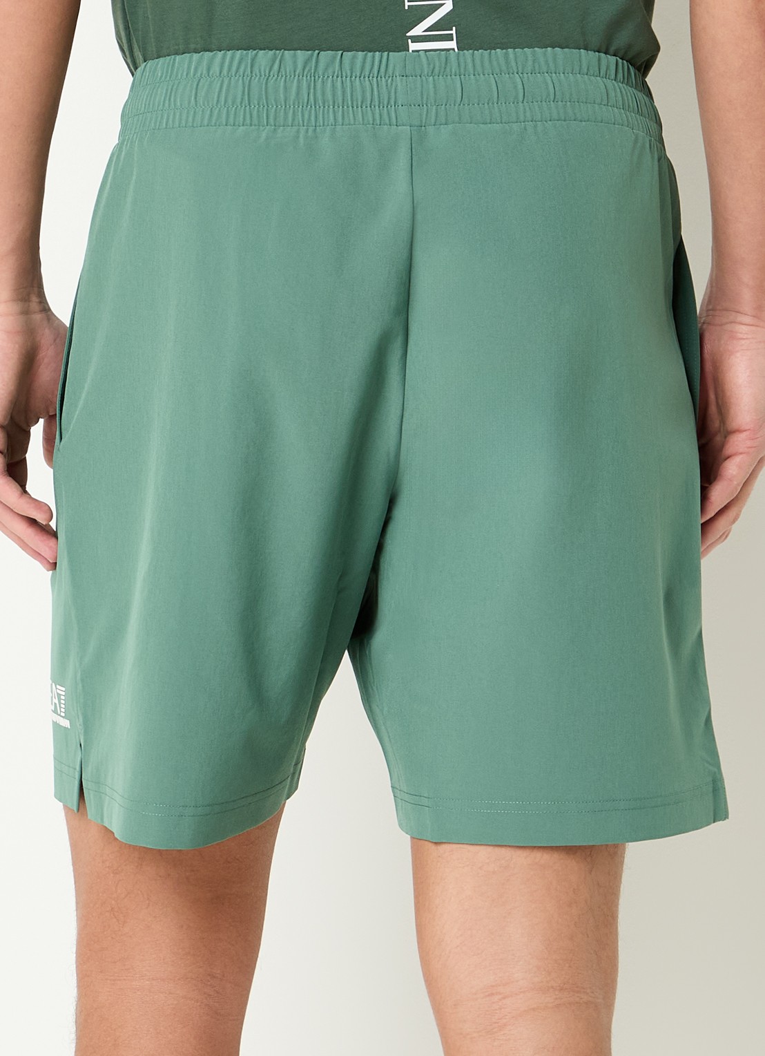 Armani Loose fit korte broek met logoprint en steekzakken - achterkant 4 lichtgroen