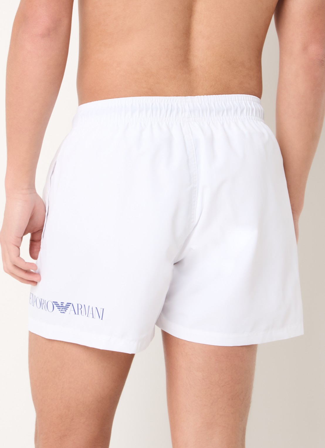Armani Loose fit korte broek met logoprint en steekzakken - achterkant abrikoos