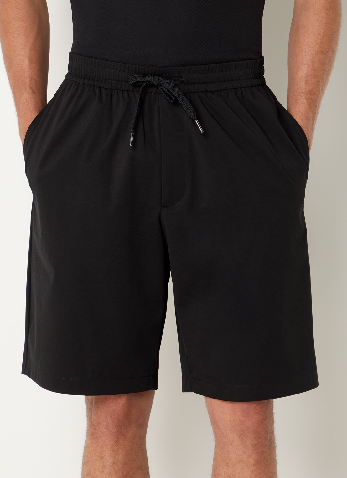Armani Loose fit korte broek met steekzakken - detail 2 zwart