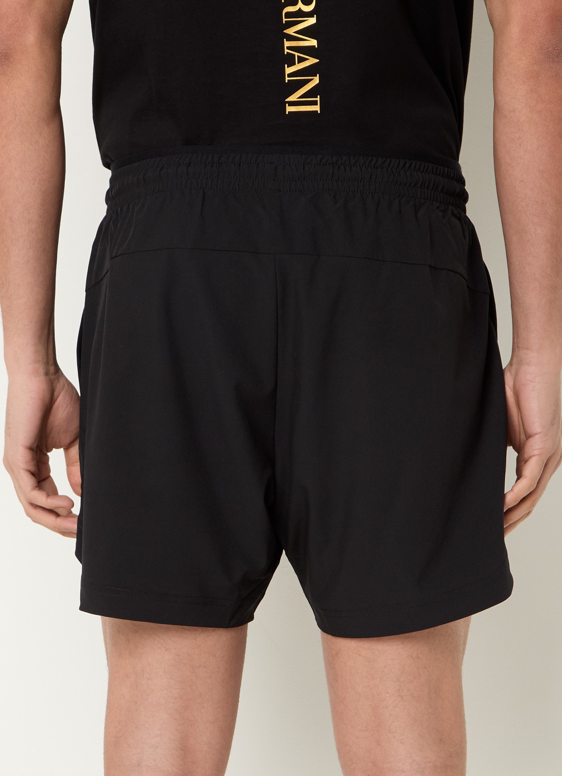 Armani Loose fit korte joggingbroek met logo - achterkant 4 zwart