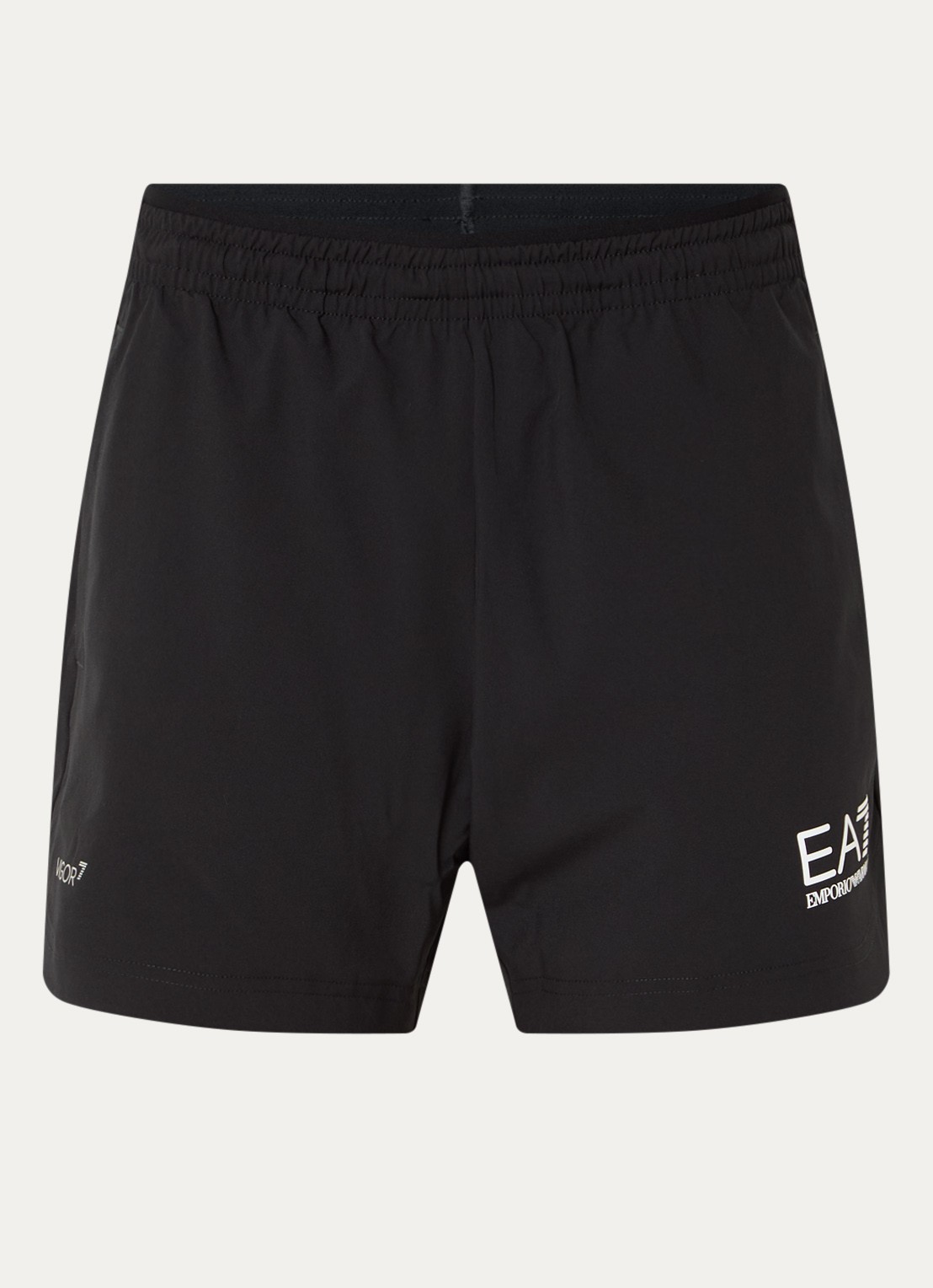 Armani Loose fit korte joggingbroek met logo - voorkant zwart