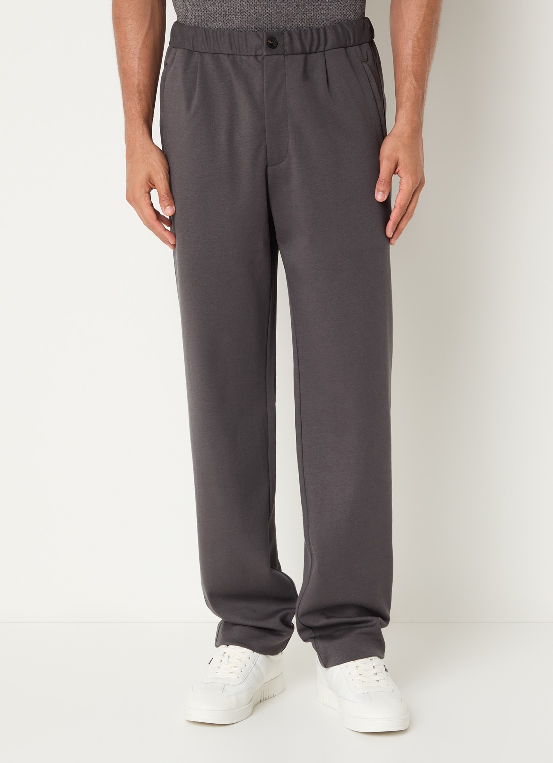 Armani Loose fit pantalon met steekzakken - detail donkergrijs