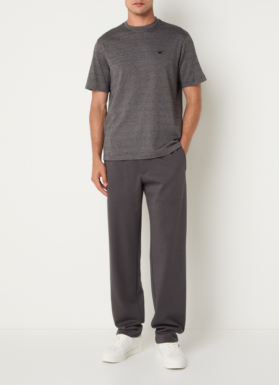 Armani Loose fit pantalon met steekzakken - voorkant 5 donkergrijs