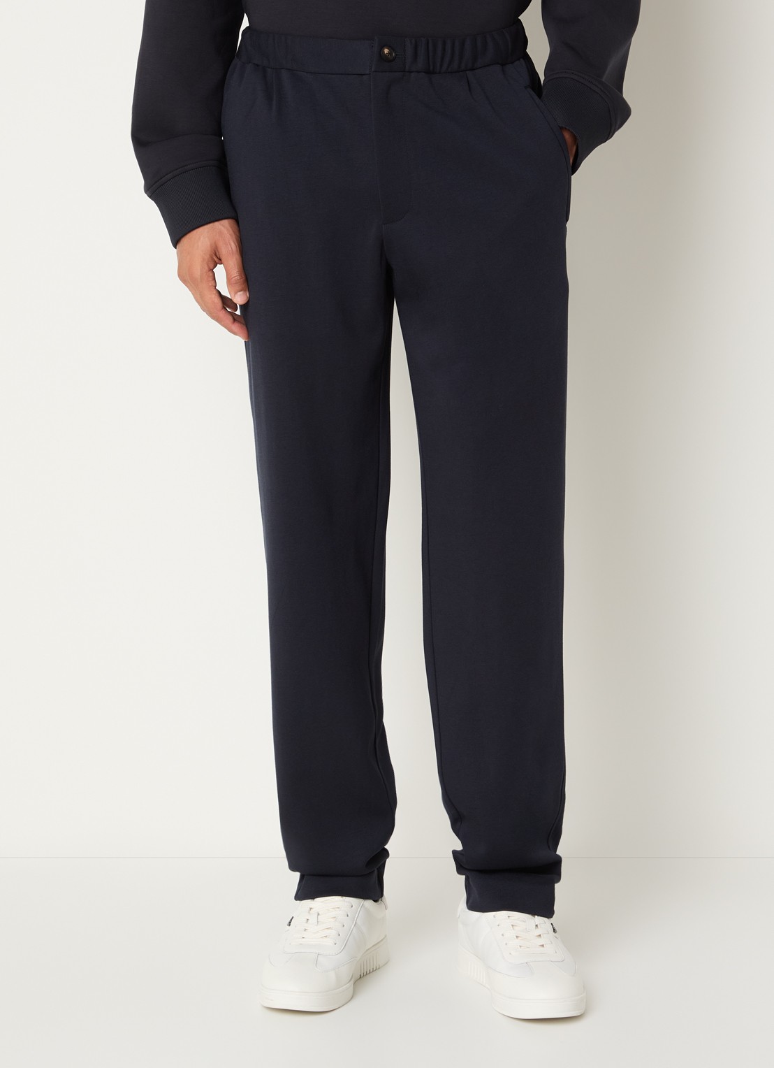 Armani Loose fit pantalon met steekzakken - detail 4 donkerblauw