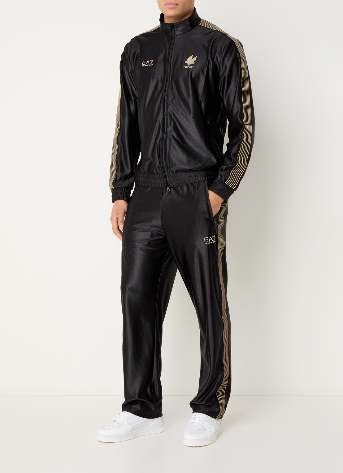 Armani Loose fit trainingspak met logo  - detail zwart