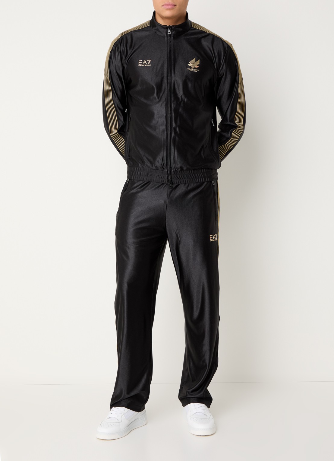 Armani Loose fit trainingspak met logo  - voorkant 4 zwart