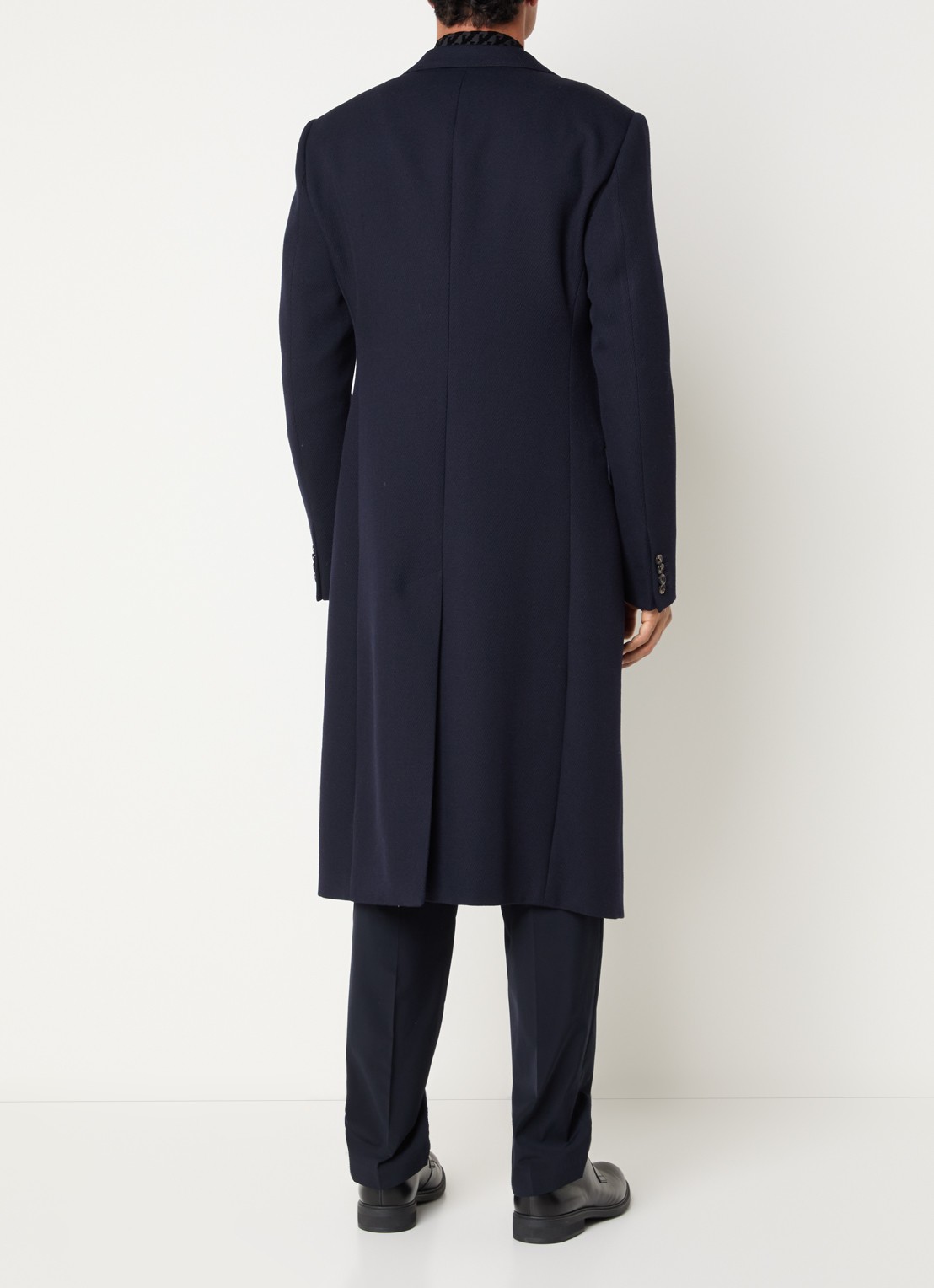 Armani Mantel van wol met steekzakken - achterkant 4 donkerblauw
