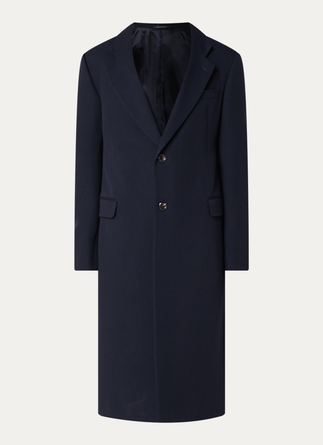 Armani Mantel van wol met steekzakken - voorkant 2 donkerblauw