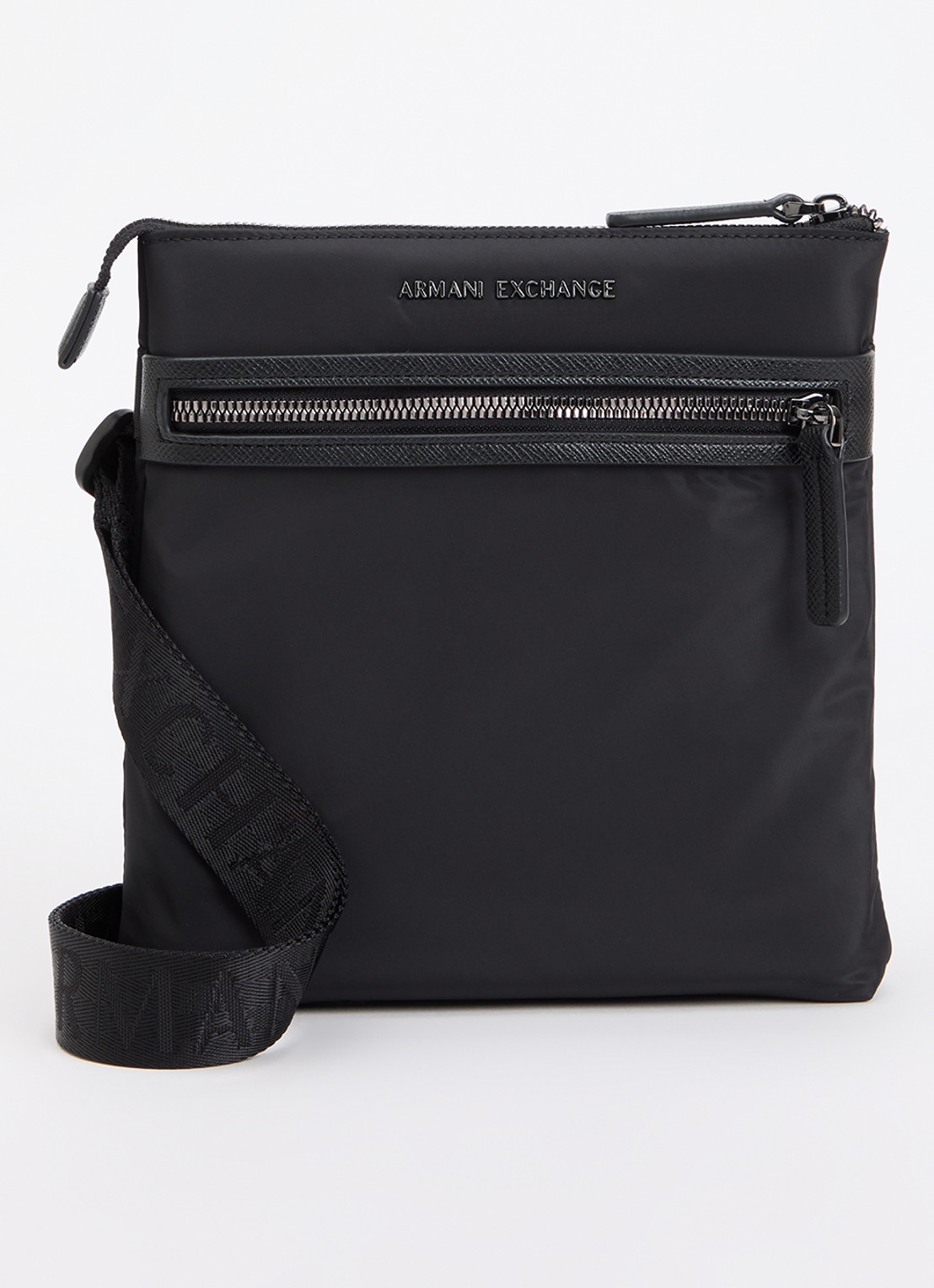 Armani Messenger crossbodytas met logo - voorkant 2 zwart