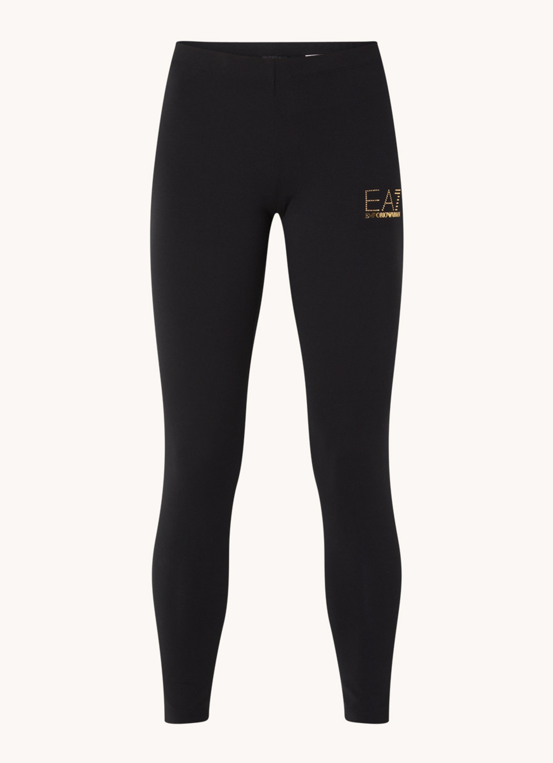 Armani Mid waist cropped trainingslegging met logoprint - voorkant 2 zwart