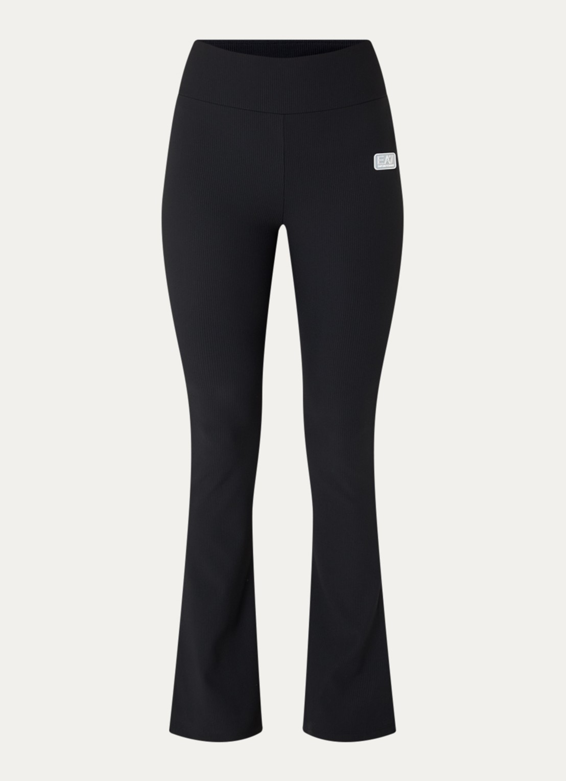 Armani Mid waist flared fit trainingslegging met plisse  - voorkant 4 zwart
