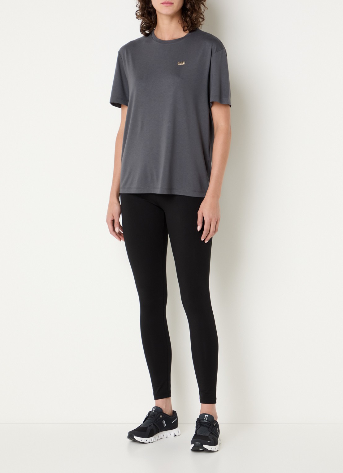 Armani Mid waist skinny fit trainingslegging - voorkant 4 zwart