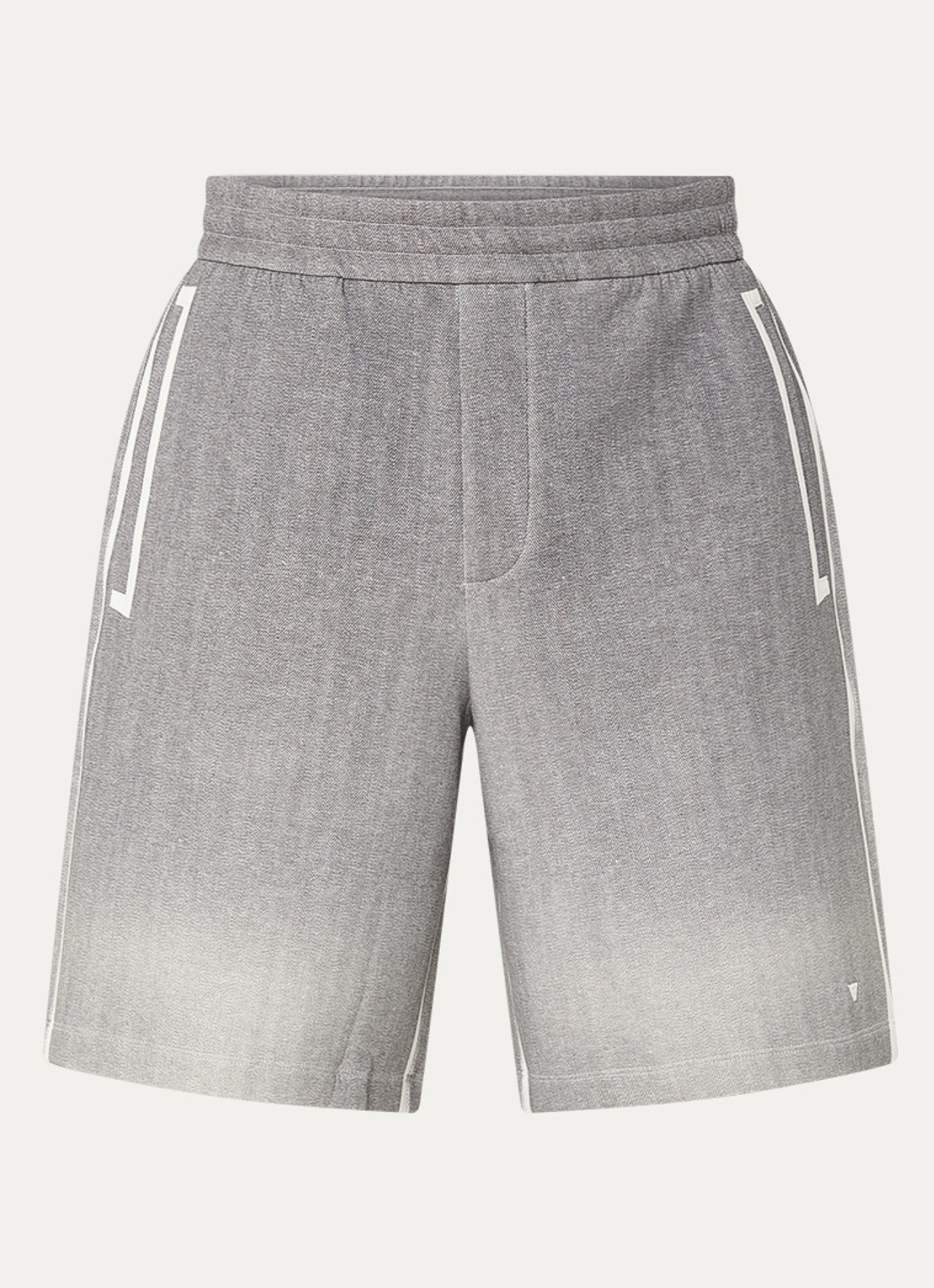 Armani Mid waist straight fit korte broek met paspelzakken - voorkant 2 lichtgrijs