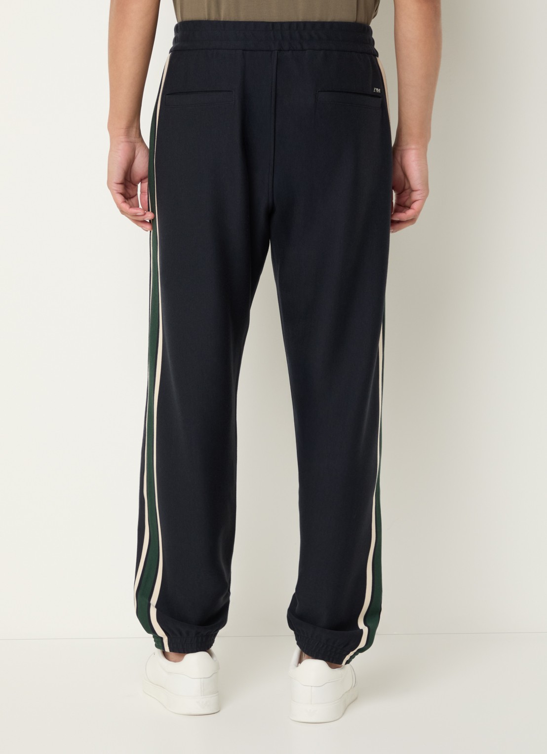 Armani Mid waist tapered fit joggingbroek - achterkant 5 donkerblauw