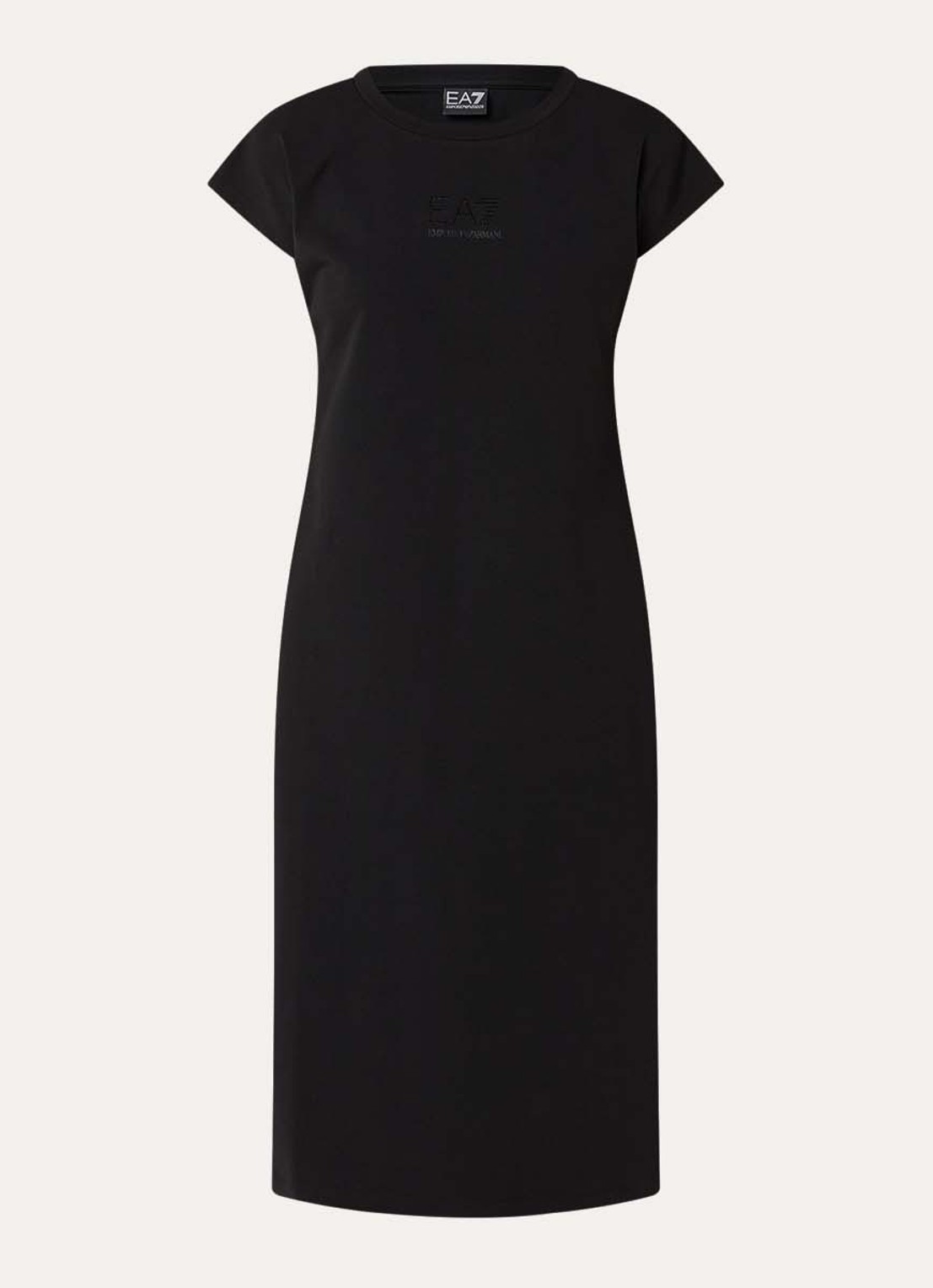 Armani Midi jurk met logo en strass - voorkant zwart