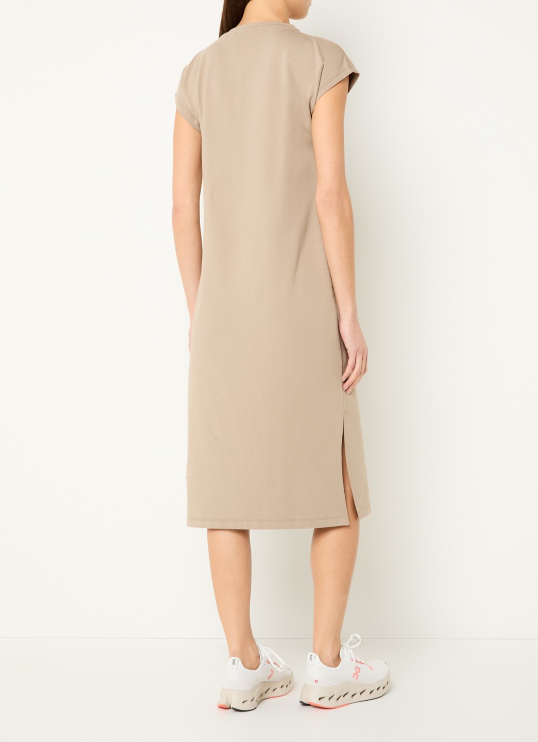 Armani Midi jurk met logo en strass - achterkant 3 beige