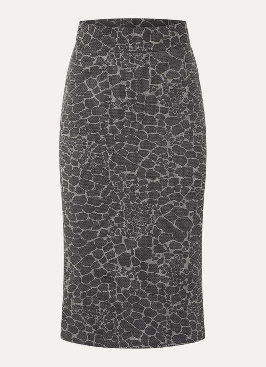 Armani Midi rok met dierenprint en split - voorkant middengrijs