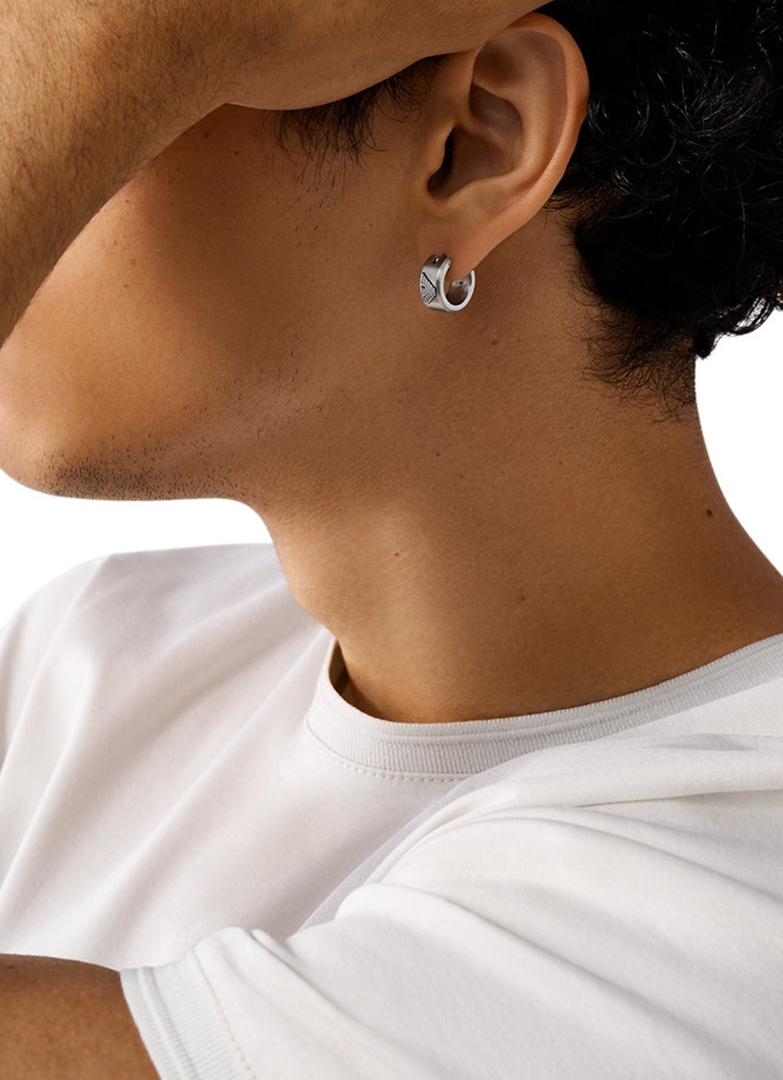 Armani Oorringen EGS3165040 - detail 2 zilver