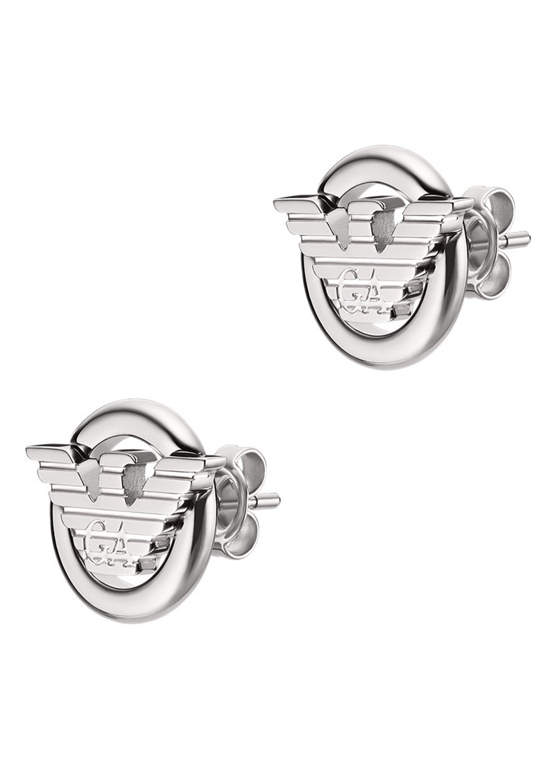 Armani Oorstekers met logo EGS3238040 - voorkant 4 zilver