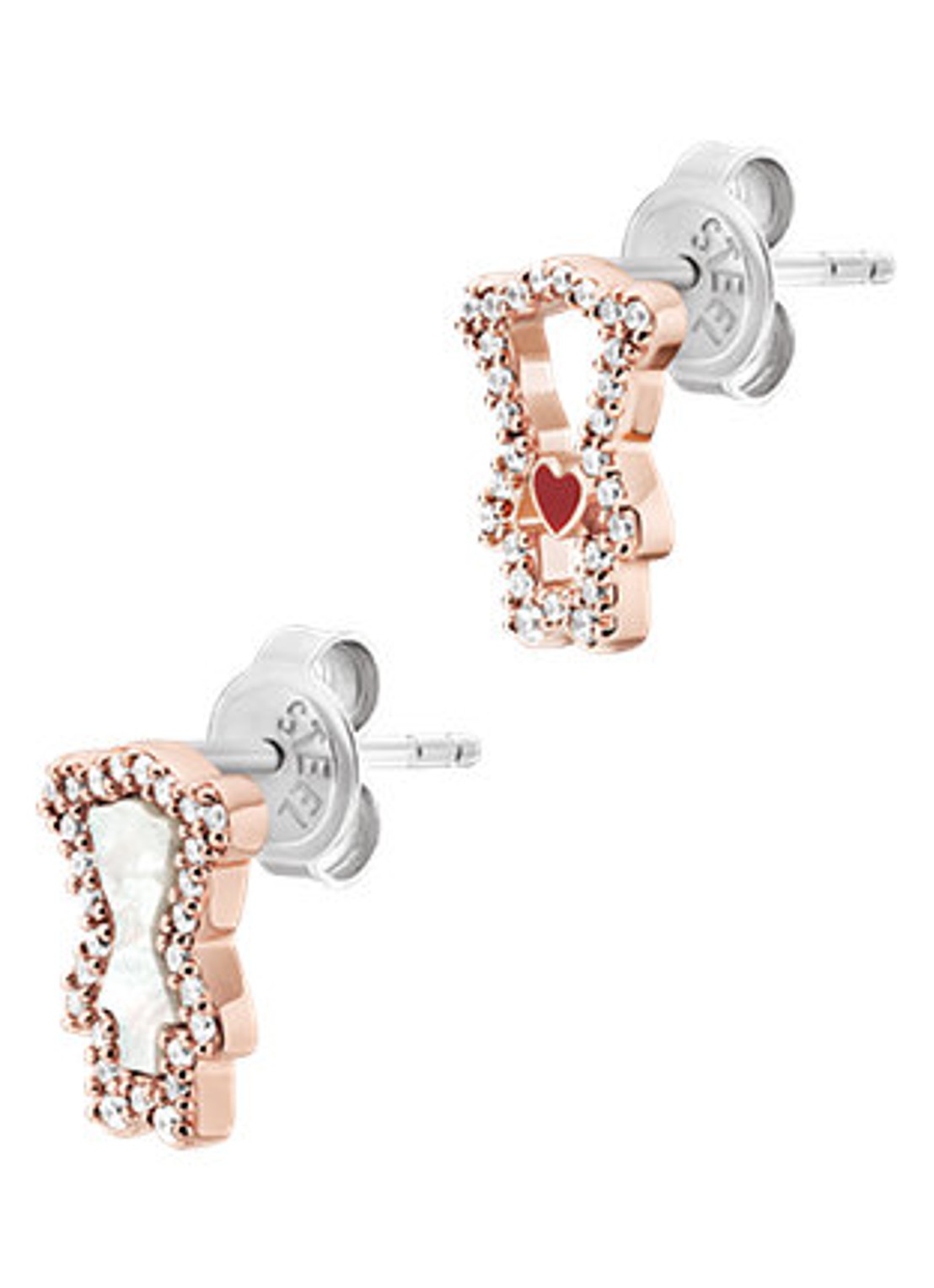 Armani Oorstekers met zirkonia EGS3352221 - voorkant roségoud