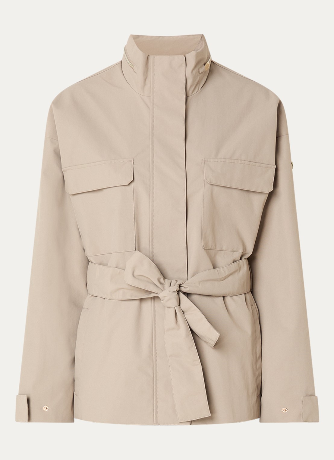 Armani Parka met opbergbare capuchon en klepzakken - voorkant 3 donkerbeige