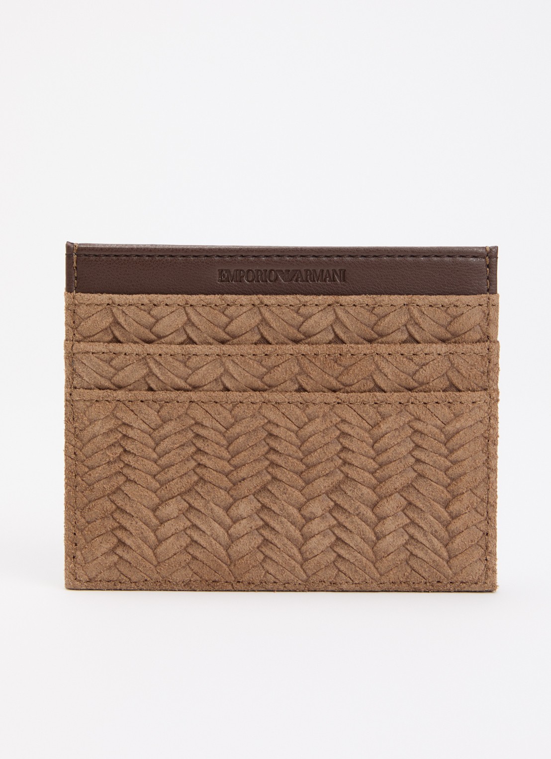 Armani Pasjeshouder met leren details en logo - detail 3 bruin