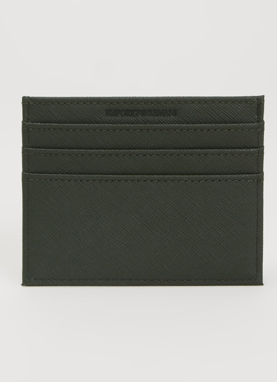 Armani Pasjeshouder met logo - achterkant bronsgroen