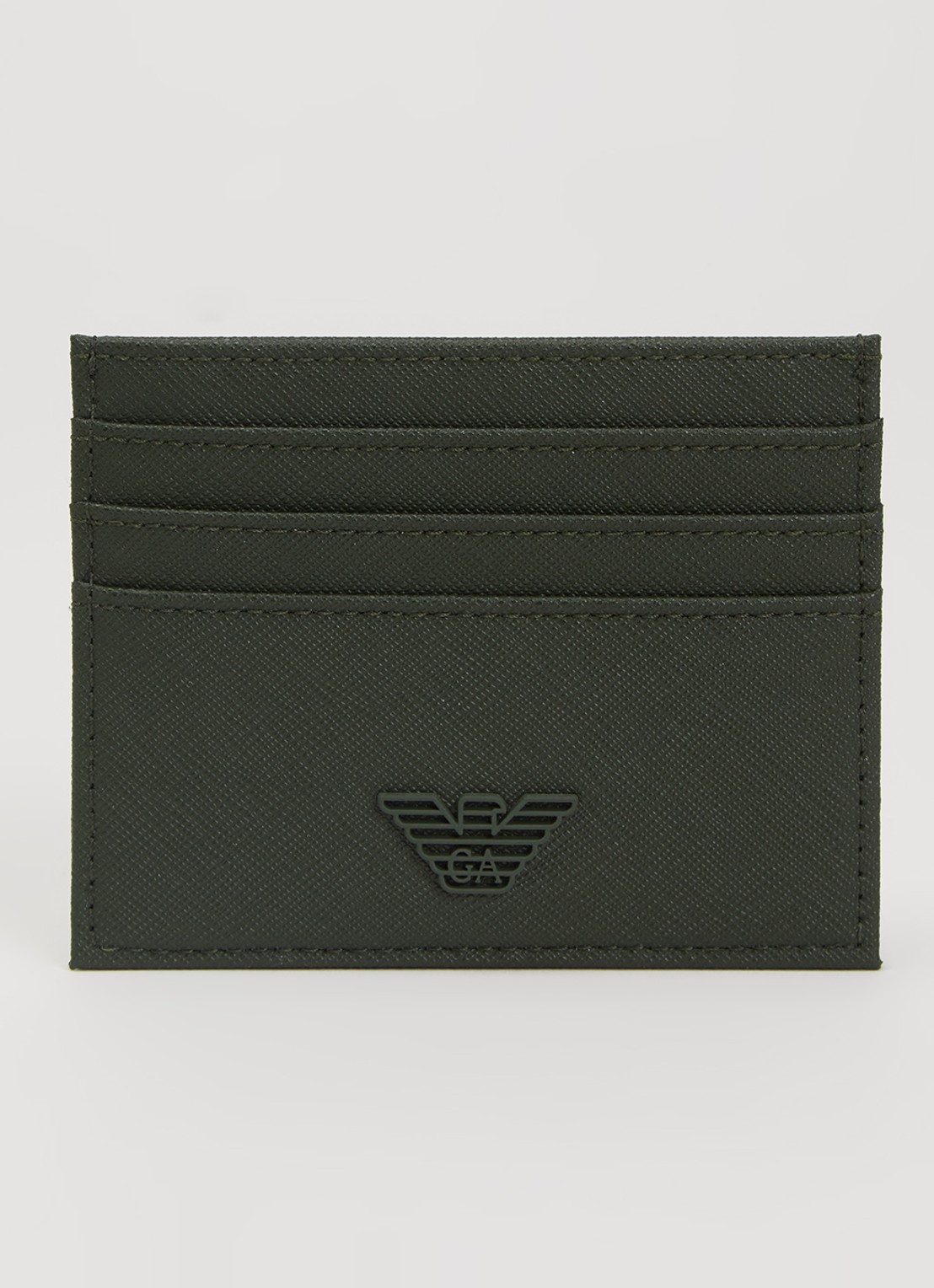 Armani Pasjeshouder met logo - voorkant 2 bronsgroen