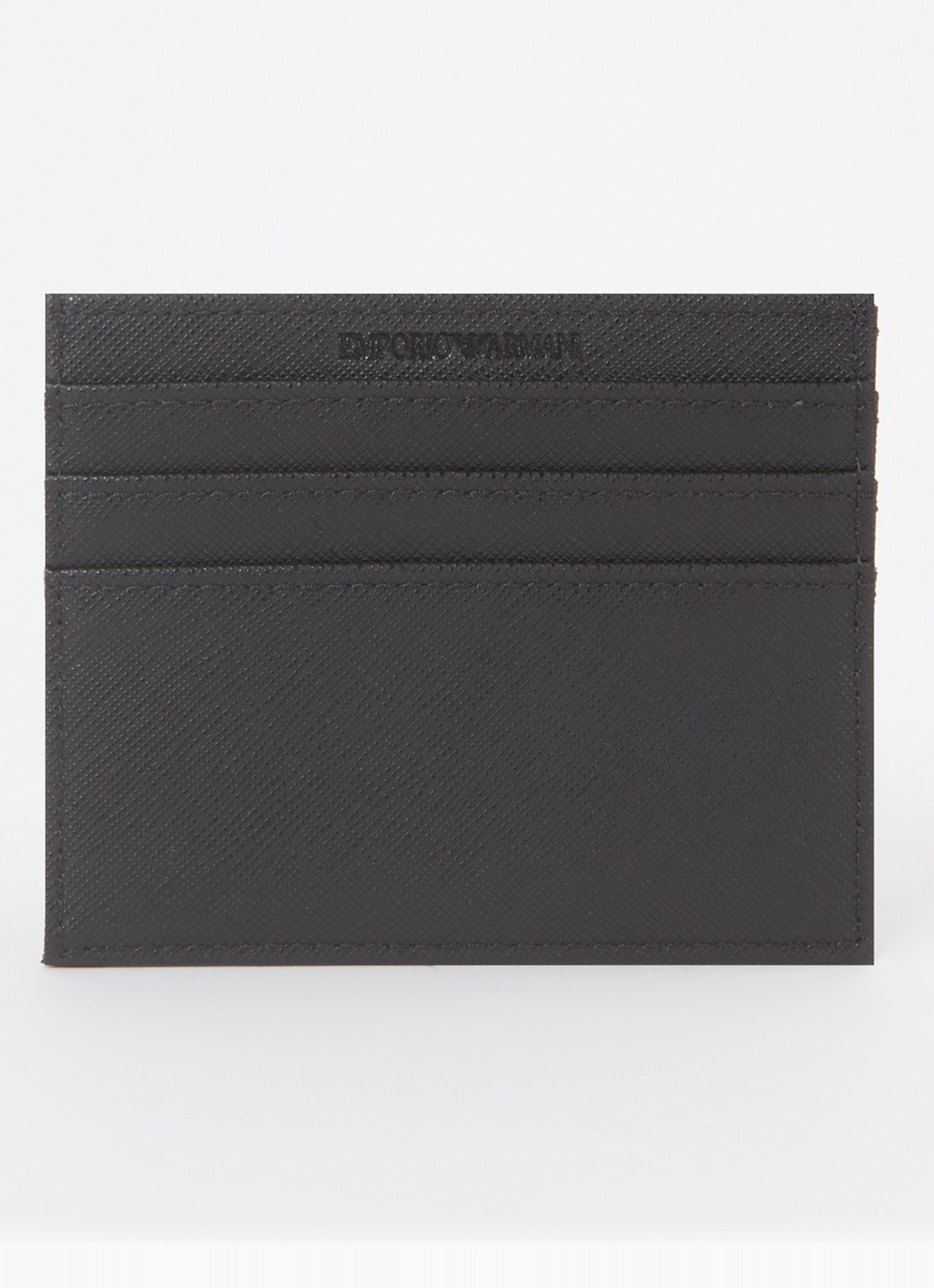 Armani Pasjeshouder met sleutelhanger van leer in giftbox - achterkant zwart