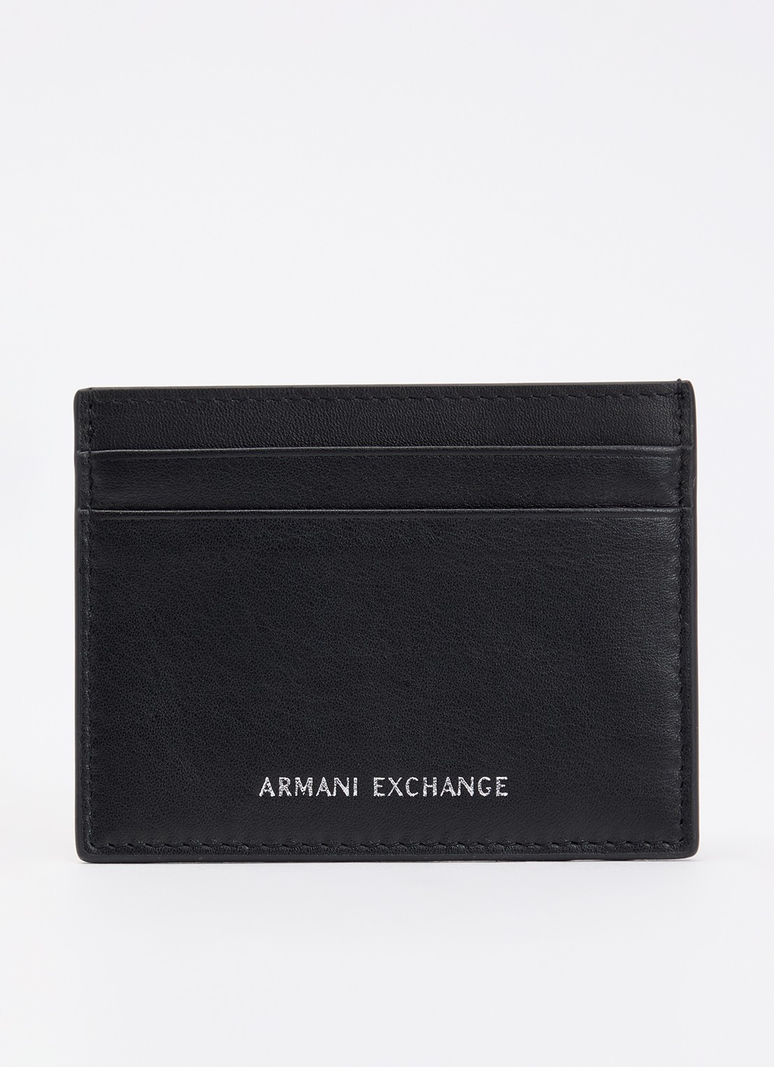 Armani Pasjeshouder van leer  - voorkant zwart