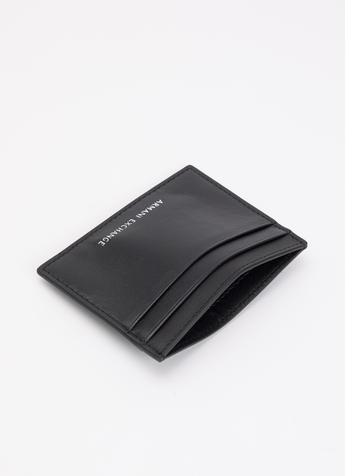 Armani Pasjeshouder van leer  - voorkant 2 zwart