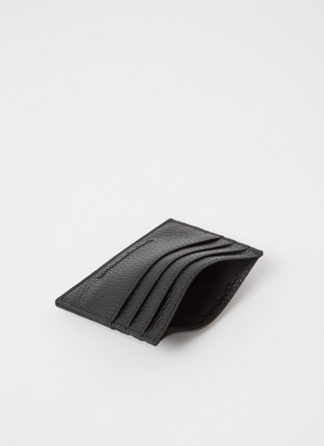 Armani Pasjeshouder van leer - detail zwart