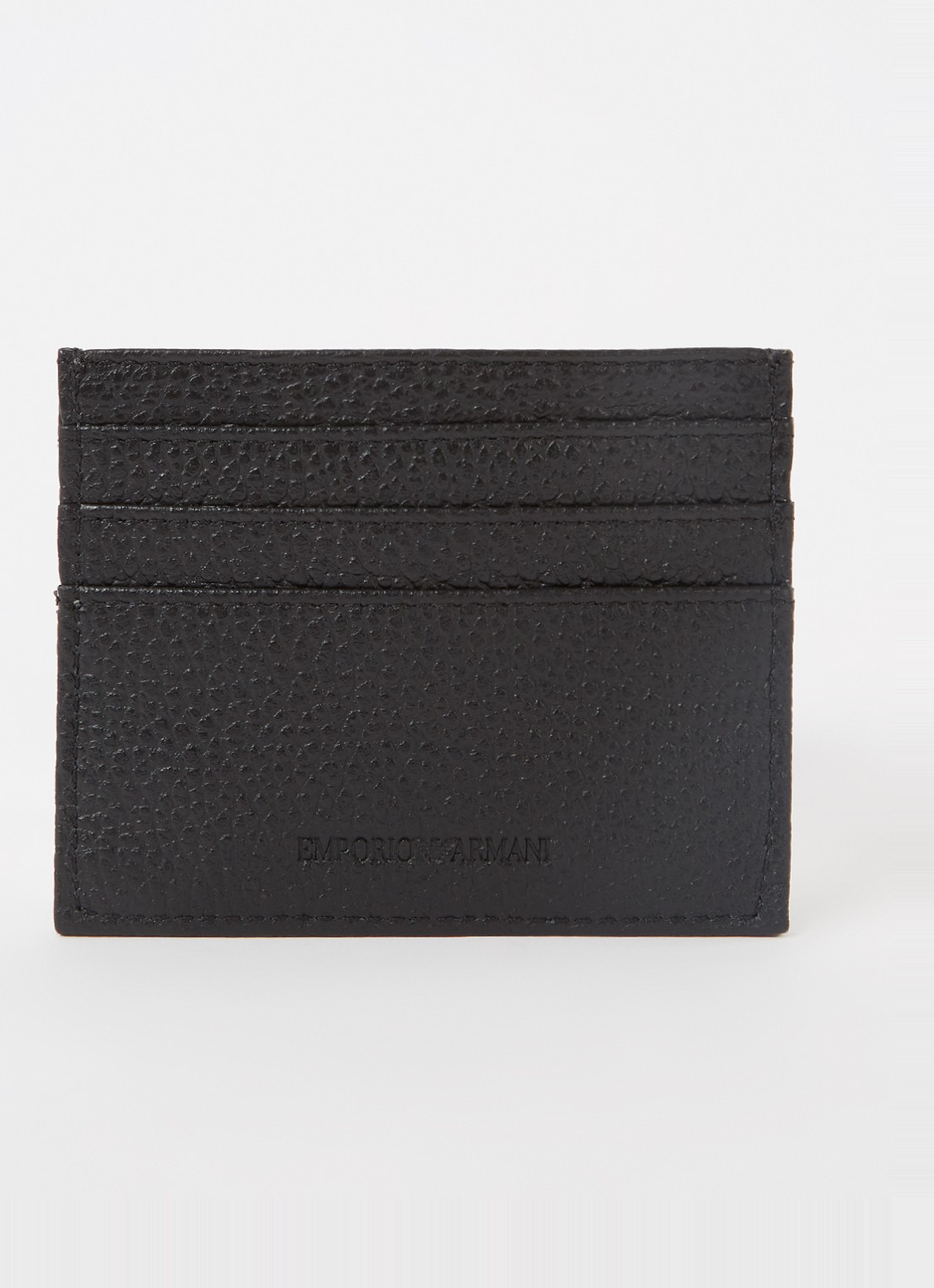 Armani Pasjeshouder van leer - voorkant 2 zwart
