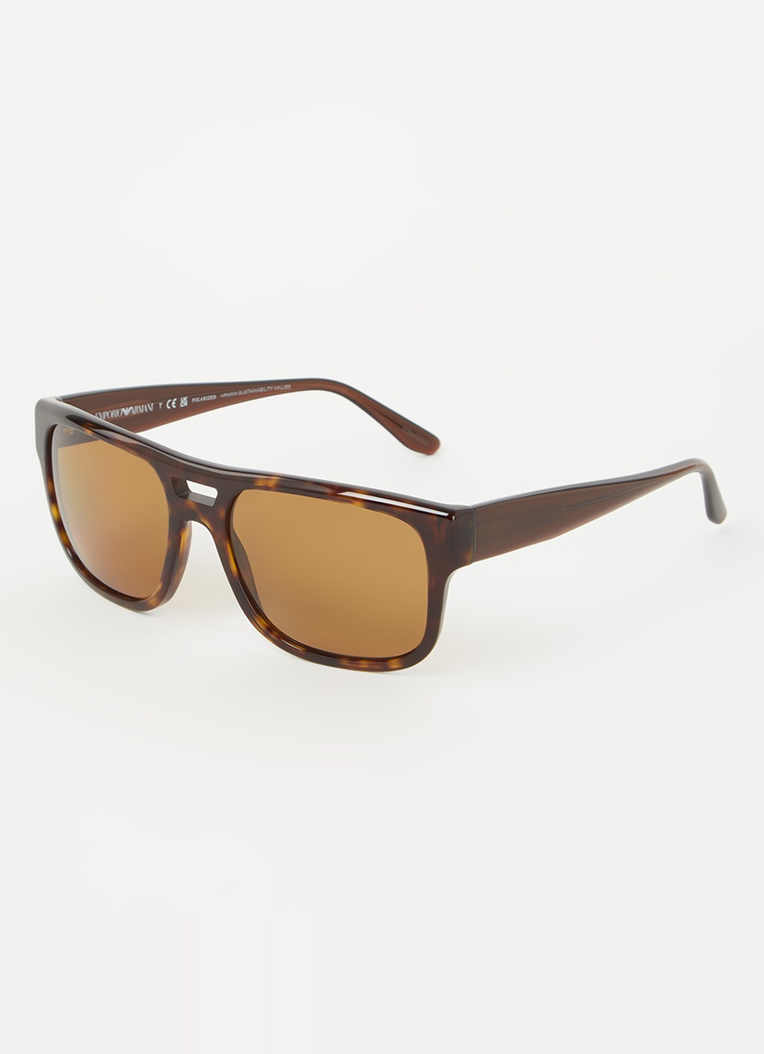 Armani Piloten zonnebril gepolariseerd EA4197 - voorkant 4 donkerbruin