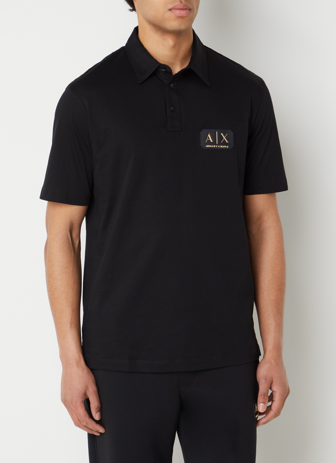 Armani Polo met logo - detail 3 zwart