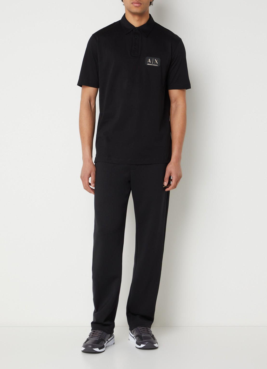 Armani Polo met logo - voorkant 2 zwart