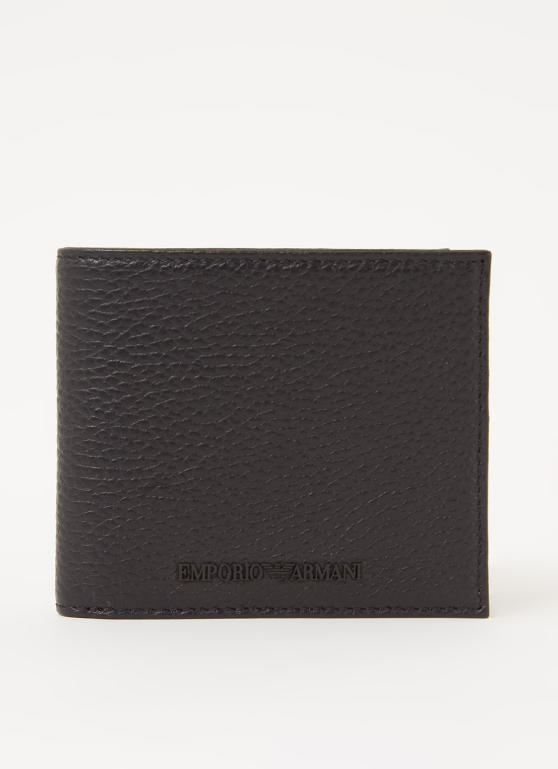 Armani Portemonee van leer met logo - voorkant zwart